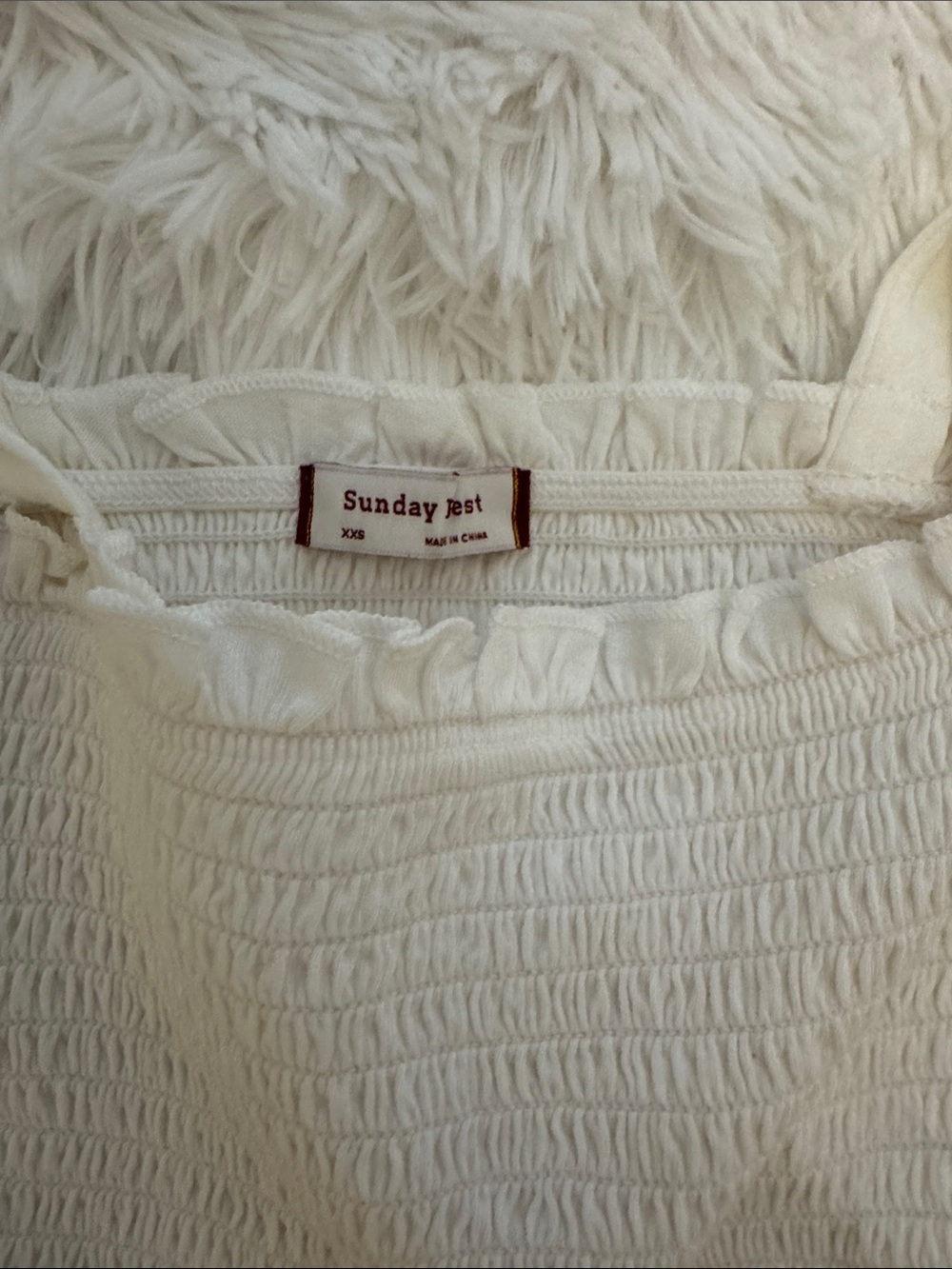ARITZIA Smocked Ruffle Cami Top - White - Picture 3 of 3